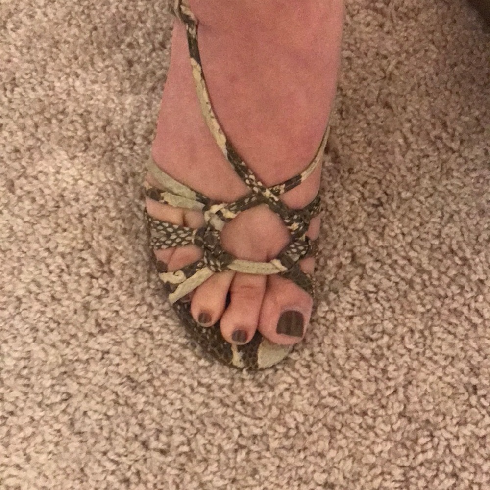 BP Nordstrom snake skin wedge sandals